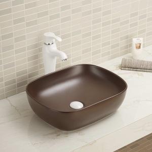 Buy cheap 500mm 600mm Rectangular Countertop Basin With Overflow from wholesalers
