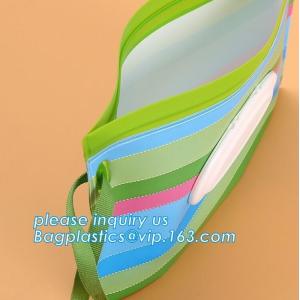 Reusable and portable wet wipe pouch bag, Recyclable Eva baby tissue gusset wet