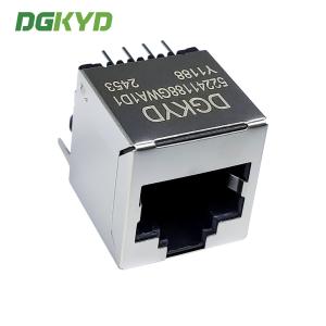 RJ45 Vertical Connector With 180 Degree Ethernet Port, 8P8C With Light And