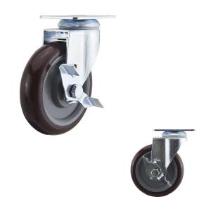 Buy cheap Medium Duty 5" PU Swivel Casters With Side Brake Customize from wholesalers