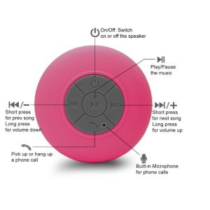 Buy cheap 2018 Hottest BTS06 wireless mini suction shower waterproof bluetooth speaker from wholesalers