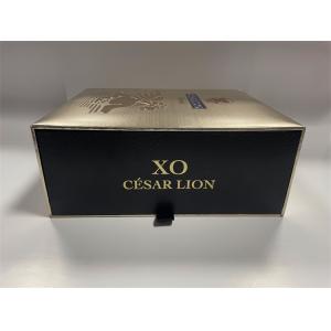 Buy cheap Embossed Logo Red Wine Box Satin Lining Cardboard Boxes For Wine Bottles from wholesalers