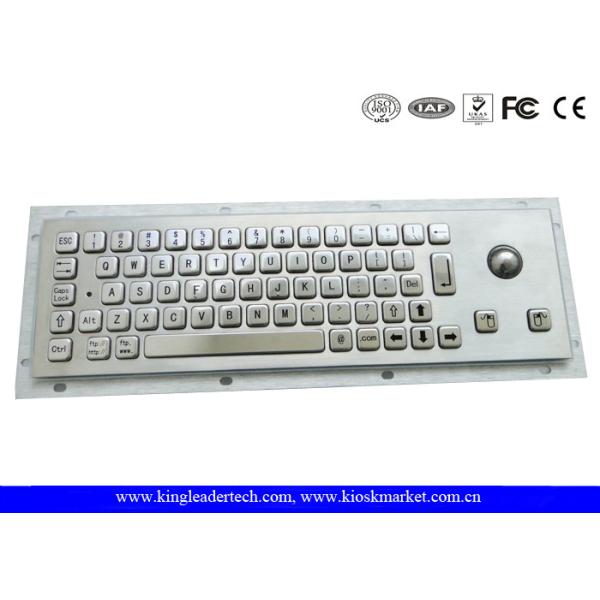 Buy cheap Brushed Metal Industrial Panel Mount Keyboard With 25mm Diameter Trackball from wholesalers