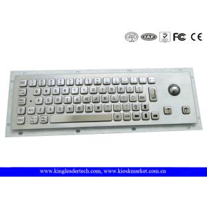 Buy cheap Brushed Metal Industrial Panel Mount Keyboard With 25mm Diameter Trackball from wholesalers