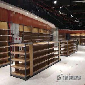 Buy cheap Gondola Shelving Units , Liquor Store Gondola Shelving wooden color Morden Style from wholesalers