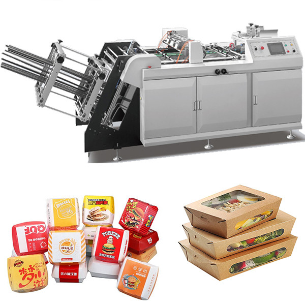 Quality Bento Hamburger Box Making Machine Automatic PE Coated Carton Box Maker Machine for sale