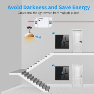 Wireless Touch Wall Switches Sets RF433 1gang Luxury Glass Panel Remote Control