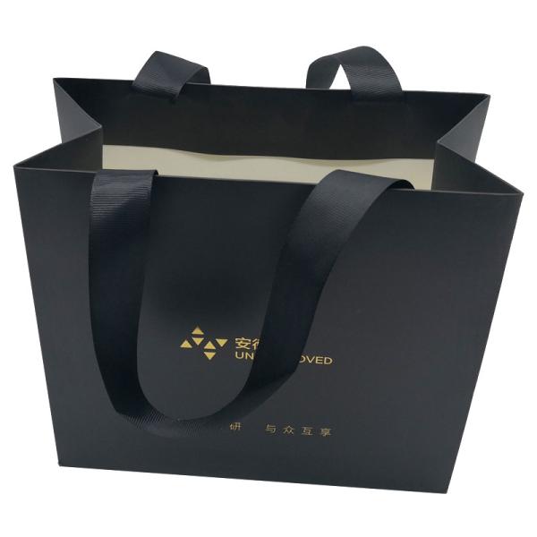 Offset Embossing Printed Paper Bags 157gram Hot Foil Stamping