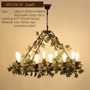 Buy cheap Large leaves chandelier green light fixture in foyer shopping mall bohemian modern loft chandelier(WH-VP-154) from wholesalers
