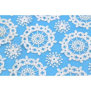 Nylon Mesh Embroidered Allover Lace Fabric With Polyester Yarn Snowflake Style