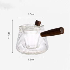 Clear Glass Teapot with Removable Filter Spout for Loose Leaf and Blooming Tea
