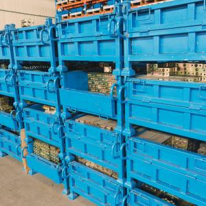 Buy cheap Grid Material Metal Pallet Crate Folding Mesh Container Customized from wholesalers
