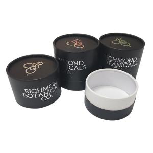 Buy cheap Embossing Black Paper Tea Cylinder Packaging Biodegradable Dustproof from wholesalers