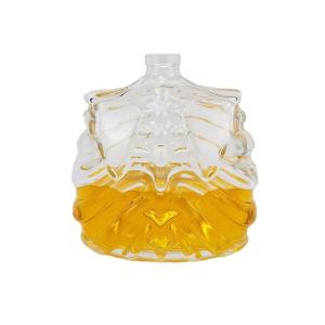 Glass Collar Material Custom Shape Bottle for Whiskey Vodka Rum Tequila Gin