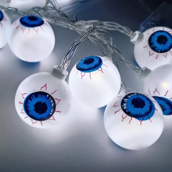 1.5m 10LED Eyeballs Pumpkin Ghost Skeletons Bat Spider LED String Festival Ornament Bar Home Party Decoration Halloween Light