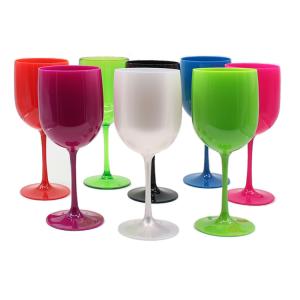 Unbreakable Modern Black Plastic Wine Glasses 15.5oz 450ml Recyclable