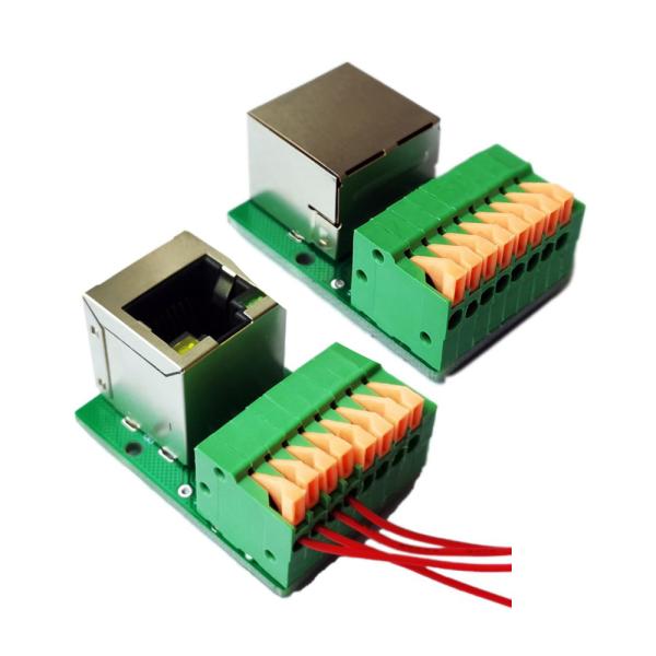 Quality 8 Pin Spring Crimping Terminal Blocks to Network RJ45 Jack Adapter PCB Module for sale