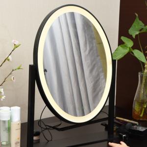 Oval Shape Adjustable Cosmetic LED Desktop Mirror With Lights