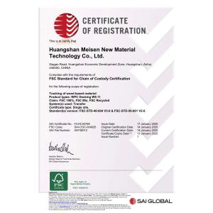 Huangshan Meisen New Material Technology Co., Ltd. Certifications