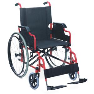 Buy cheap Colored Frame Affordable Manual Folding Wheelchair Solid Rear Front Casters from wholesalers