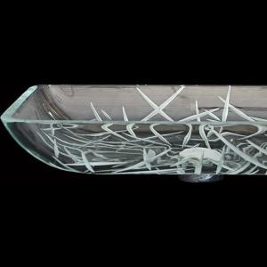 CNC Engraving Bathroom Wash Basins Rectangular Counter Top Scratch Resistant