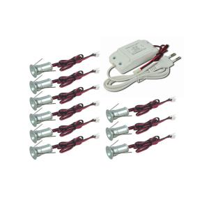 1W *9pcs Dimmable LED Down Lights kit , 98lm*9, R/G/B color 85-277Vac ressessed