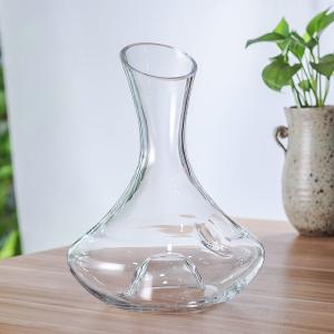 Buy cheap Finely Polished Glass Wine Decanter With Finger Hole Finger Hold Punt from wholesalers
