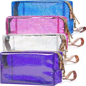 Buy cheap Cosmetic Bags PVC Transparent Zippered Toiletry Bag With Handle Strap from wholesalers