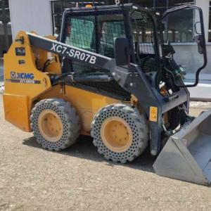 Used 2023 XCMG XC7 SR07B Skid Steer Sweeper with Bucket and Sweeper Attachments