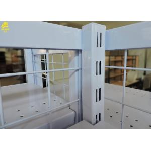 Buy cheap Cream White Wire Gondola Shelving 1.8mm 2 Hooks Brackets Corrosion Resistance from wholesalers