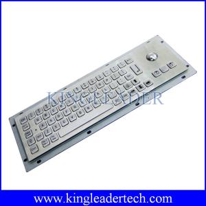 Buy cheap Brushed Metal Industrial Panel Mount Keyboard With 25mm Diameter Trackball from wholesalers