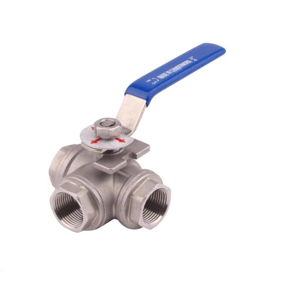 Buy cheap Stainless Steel 304 3-Way Ball Valve T Mounting Pad Female Type with Vinyl Locking Handle from wholesalers