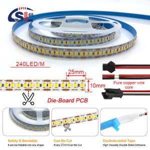 Buy cheap 24V 240LEDs 10mm 3000K Warm White Die-Cutting Board SMD2835 LED Strip Light for Indoor from wholesalers