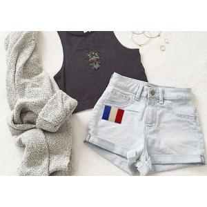 Polyester Iron On Confederate France Flag Patch Hand Washable