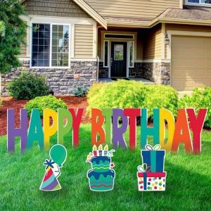 Buy cheap Custom Outdoor Yard Signs Happy Birthday Yard Card With Stakes from wholesalers