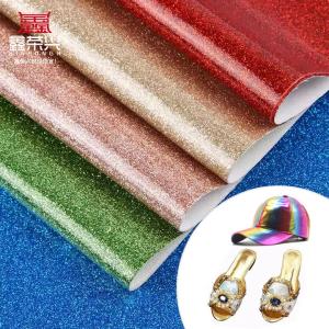 China PU Coated Film Glitter Fabric for Shoes Bow Crafts Faux Leather Synthetic Leather Waterproof Stretch for Sofa Lining Outdoor on sale
