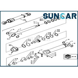 Buy cheap LZ013490 Arm Repair Seal Kits CX300D LC Crawler Excavator Case Cylinder Service Kit from wholesalers