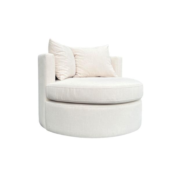 Buy cheap D28 Foam Density Swivel Fabric Armchair Polyester Swivel Chair Beige from wholesalers