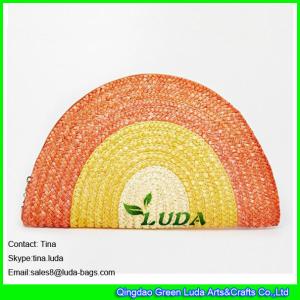 Buy cheap LUDA new designer inspired handbags rainbow wheat straw clutch bag from wholesalers