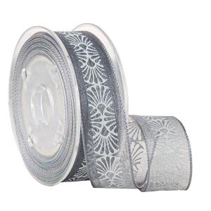 Buy cheap Grey 19MM Printed Sheer Ribbon Bulk For Gifts Packaging product