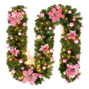 Eco Friendly Artificial Christmas Tree Garland Rattan Holiday Home Decor