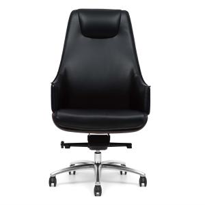 Adjustable Black Leather Revolving Chair Modern Executive Chair Moded Foam