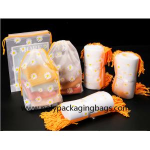 2 Colors Gravure Printing Frosted CPE Drawstring Packaging Bags Drawstring