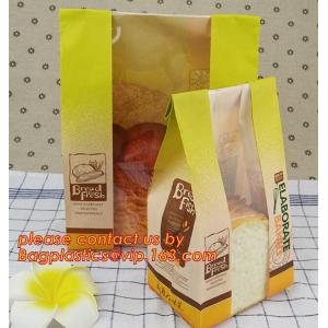 Buy cheap Logo Printable Food Grade Kraft Paper Bakery Bags with Windo, Custom Design Foldable Anti-Microbial Bakery Paper Bag wit from wholesalers
