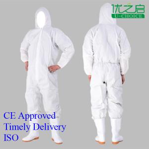 Waterproof SMS Disposable Protective Coverall Harmful Particles Resistant -