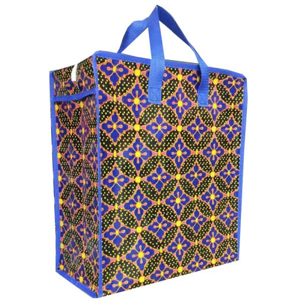 Quality customized reusable woven  shopping zipper bags foldable package for sale
