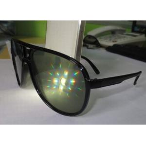 Buy cheap Black Plastic Diffraction Glasses , 13500 Lines Emerald Firework Glasses from wholesalers