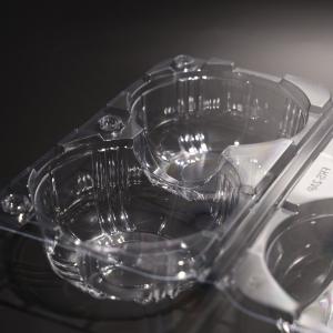 Buy cheap Eco Friendly Biodegradable PET Rectangular Food Container with 2 Compartments from wholesalers