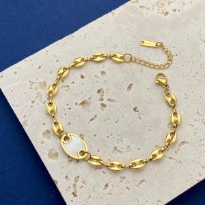 Buy cheap 16cm Anniversary Shell Charm Bracelet Stainless Gold Link Bracelet Womens from wholesalers