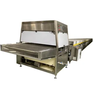 China PLC Controlled Chocolate And Wafer Enrobing Machine With Copeland Cooling System on sale